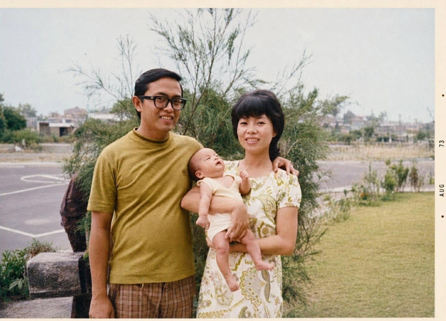 Family photo before and after AI restoration — restored